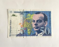 ANCIEN BILLET DE BANQUE DE 50 FRANCS " ANTOINE DE ST EXUPERY "