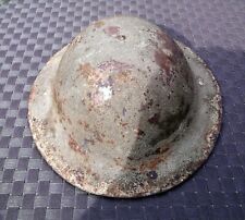 Beau Casque MKI anglais modifié MKII  ww2  peinture kaki bétonné