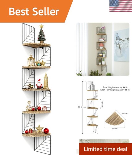 Tier rustic wood corner - 5-tier,