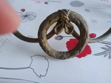 rare ancien lustre a pampilles en bronze massif nœud ancien a restauré