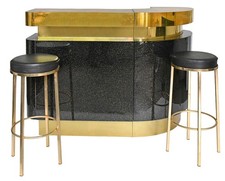 Bar en laque noire et laiton