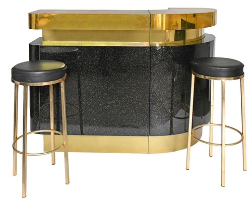 Bar laque noire laiton - bar,