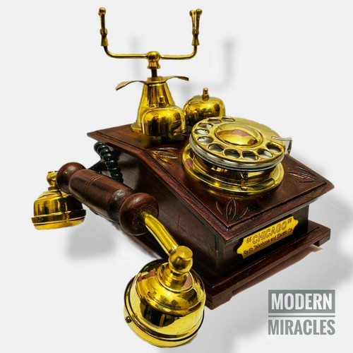 Ancien téléphone laiton - téléphone,