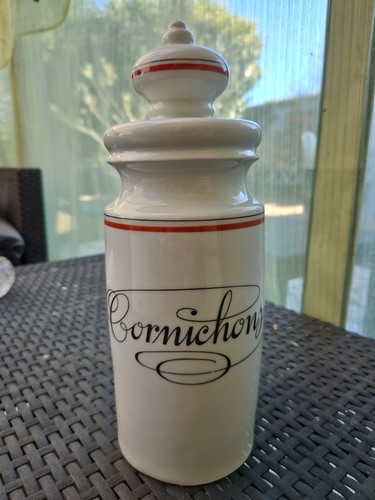 Pot cornichons porcelaine - cornichons,