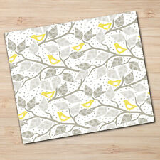 Couvercle de la Plaque à Induction en Verre 60x52 Oiseaux sur branche blanche