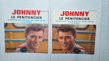 LOT 2 EP 45 T 4 TITRES SIXTIES  JOHNNY HALLYDAY  LE PENITENCIER POCHETTES MIROIR