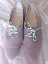 CAMPER Lavender Brogue Lace-Up Flats Sz 36