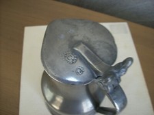 Etain,pichet de CAEN 1764, CHESNEL,art populaire,objet ancien