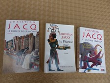 Lot 3  livres grand format Christian JACQ Le procès de la momie - Le pharaon ...