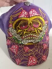 ED HARDY CHRISTIAN AUDIGIER BASEBALL CAP HAT DESIGNER UNISEX SKULL EMBROIDERY 