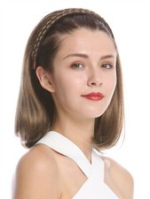 Demi-Perruque Postiche Noble Tressé Serre-Tête Longue Jusqu'aux Épaules Lisse
