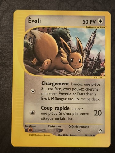 Carte pokemon evoli aquapolis - carte,