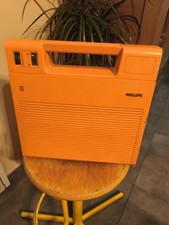 Ancien Vintage TOURNE DISQUE Vinyle PHILIPS AF 180 Platine Portable Orange 
