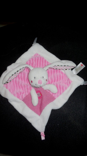 Doudou plat lapin - plat, blanc
