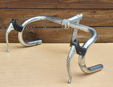 Guidon vélo ATAX handlebar 39cm stem 80mm CLB drilled levers vintage road bike