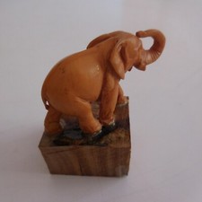 Eléphant sculpture statue animal miniature résine vintage art déco XXe N4450