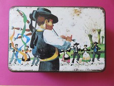  Ancienne boîte à Sucre lithographiée Danse bretonne 1950 Galette Saint Michel
