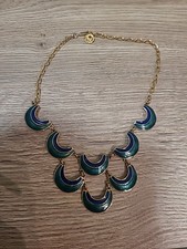 Collier Vintage émail vert et