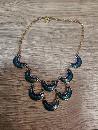 Collier vintage émail vert - vintage, et