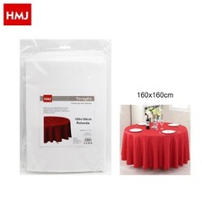 X Nappe De Table De Cuisine Ronde Blanche 160x160cm TNT