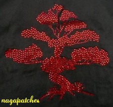 Motif Transfert strass thermocollant / Bonzai rouge DIY dorsal personnaliser