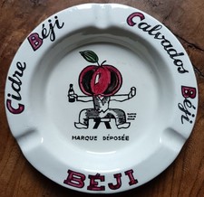 Très rare cendrier publicitaire Calvados & Cidre BEJI  Faïence de Longwy  CA08