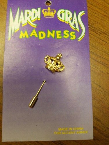 Mardi gras gold crown stick - gras,