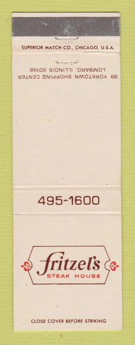 Matchbook cover fritzel - cover, fritzel's
