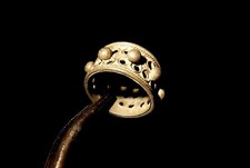 Belle rare bague ancienne médiévale en argent couronne filigrane vers 13ème siècle