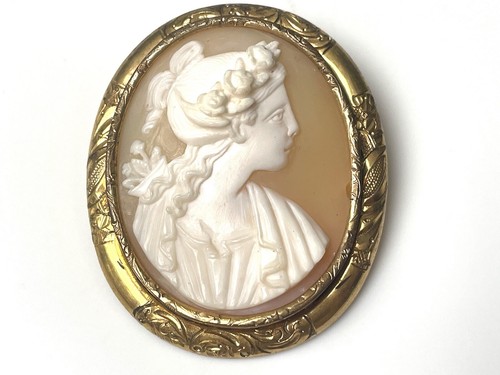 Ancien broche camée - broche, coquille