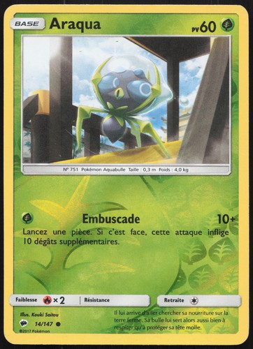Carte pokémon araqua 147 - araqua, 14/147