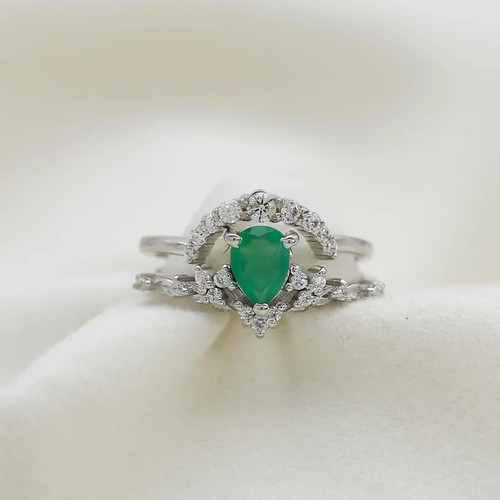 Bague solitaire goutte eau - goutte, d’eau
