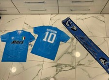 1 Maillot Fan De Maradona Naples Mars Reproduction El Pibe Or + Porte-Clés Diego