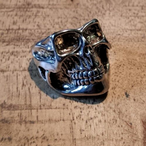 Bague tête mort argentée - tête,