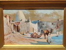 2 Tableaux signés.  Orientalisme. Peinture huile sur toile et panneau.