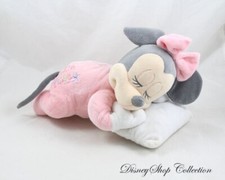 Peluche musicale Minnie DISNEYLAND PARIS couché coussin lumineux 36 cm (VI)