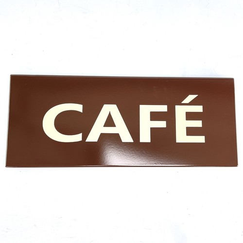 Enseigne email marron café - email,