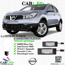 2x Feux de plaque d'immatriculation LED Nissan Qashqai I