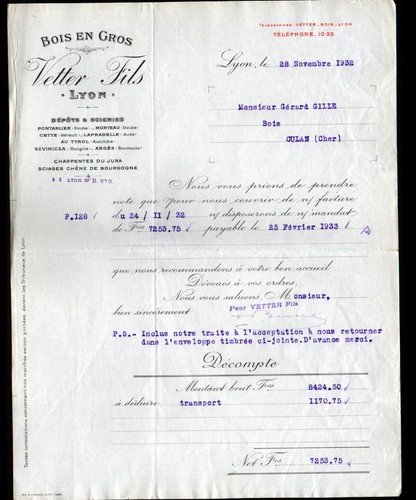 Lyon scierie bois en - /,