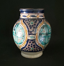 Vase boule FES MAROC en céramique 1920 -1930