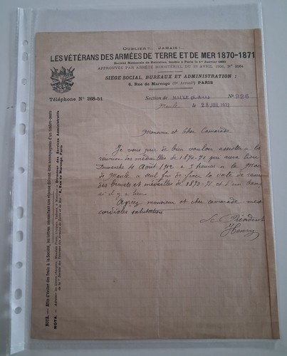 Document ancien vétérans - document,