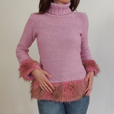 Y2K - Pull Rose Col Roulé