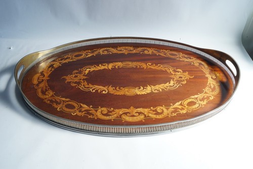 Plateau service marqueterie - plateau, de