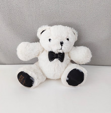 Peluche doudou ours blanc noir