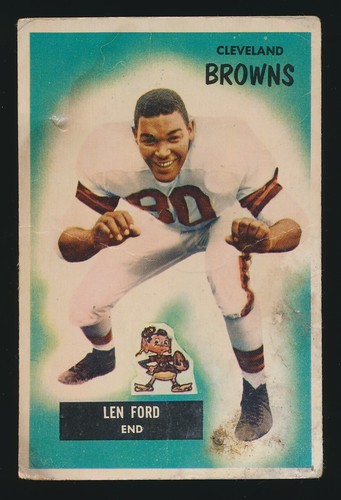 1955 bowman football 14 len - football,