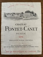 Étiquette Château Pontet Canet 1976 - 73 cl - (4)