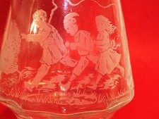 ANCIENNE CARAFE A ALCOOL LES ENFANTS SUIVANT LE DINDON - décor tournant