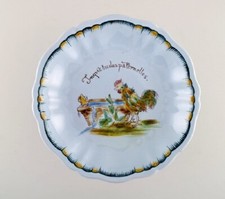 Emile Gallé pour Saint-Clément, Nancy. Compote ancienne en faïence peinte à l...