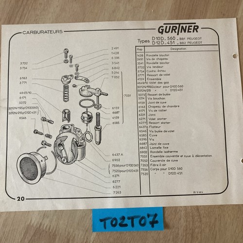 Gurtner carburateur br10 515 - br10,