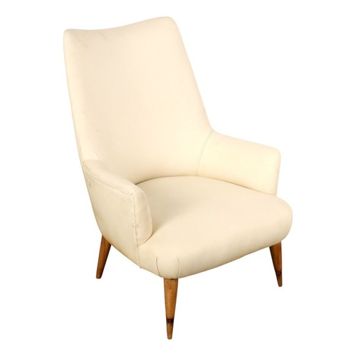 Fauteuil vintage tissu bois - vintage,